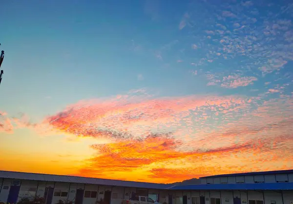 stock image beautiful sunset over the sky