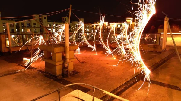 fire welding in the factory