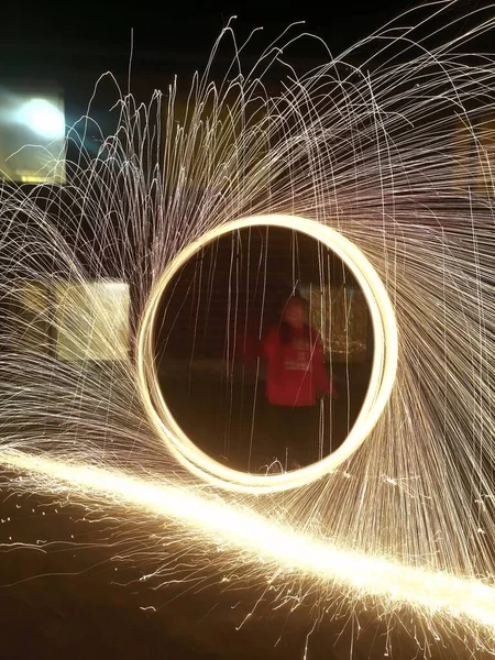 welding of the new year. sparks of the fire.