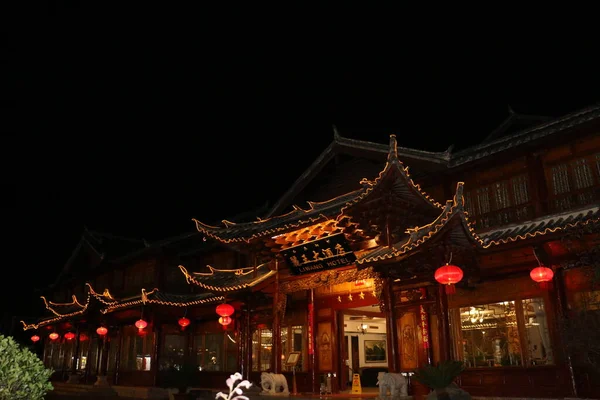 the chinese temple in the night
