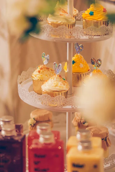 wedding cake with sweets and desserts