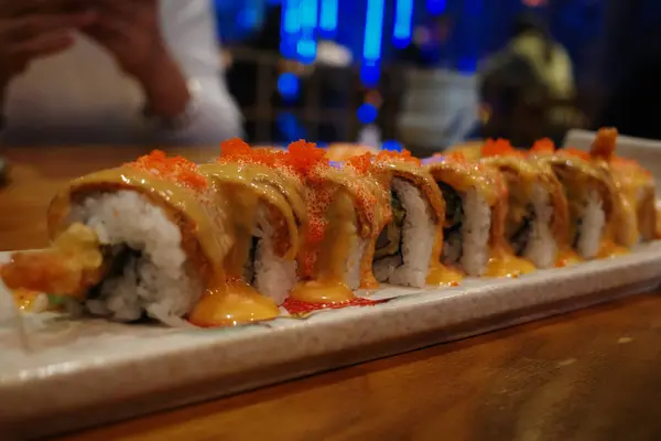 Sushi Roll Salmon Eel Fish Other Food —  Fotos de Stock