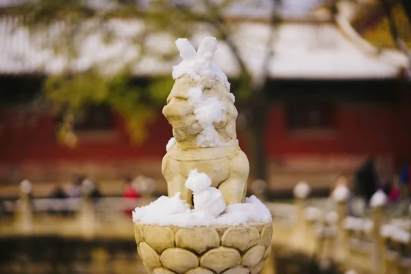 white dragon statue in the park