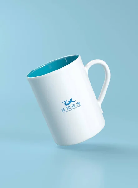 coffee cup on blue background