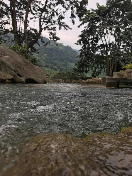 beautiful landscape with a waterfall in the forest