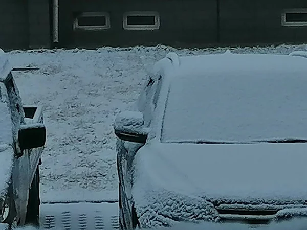 snow covered car window