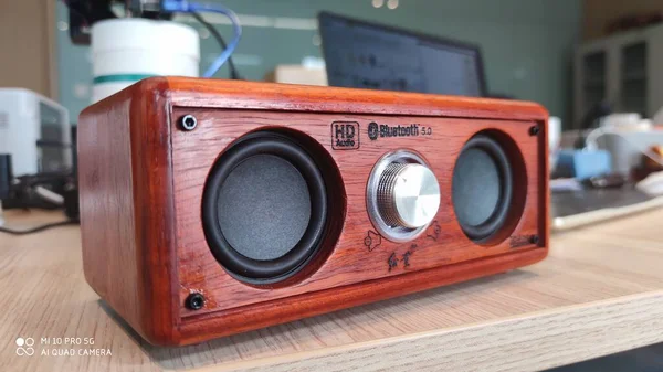 old radio recorder on the table