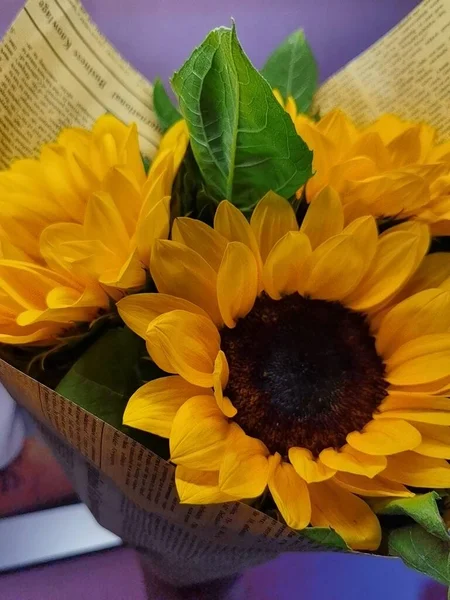 beautiful bouquet of sunflowers