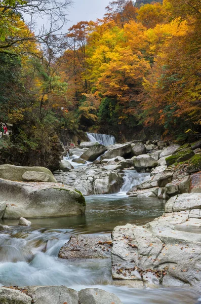 beautiful autumn landscape with a waterfall