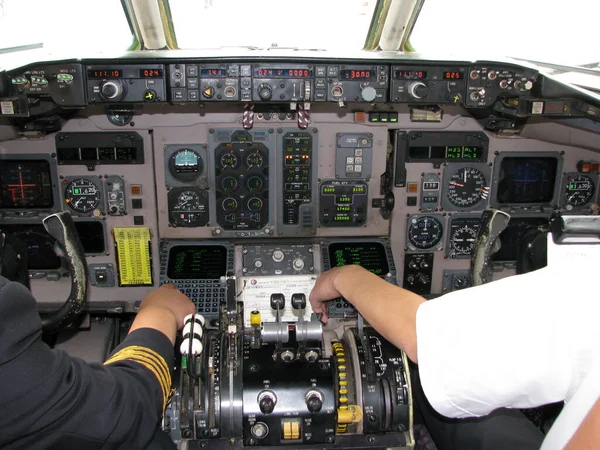 control panel of a plane