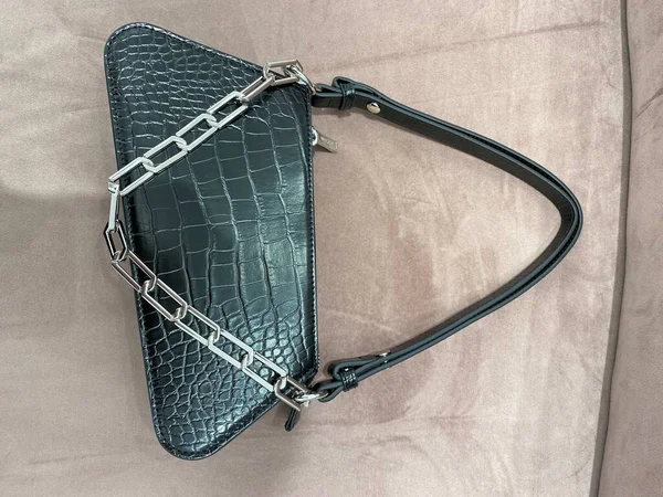 fashion concept. leather bag with a handbag.