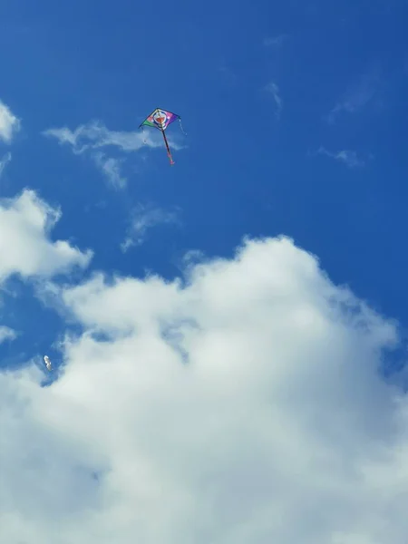 flying kite in the sky