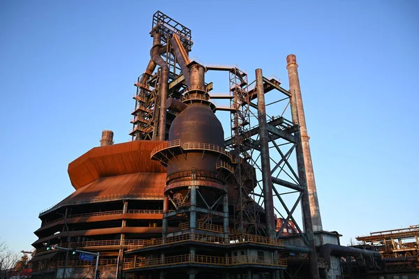 industrial factory, oil refinery, coal, power plant, blue sky, background
