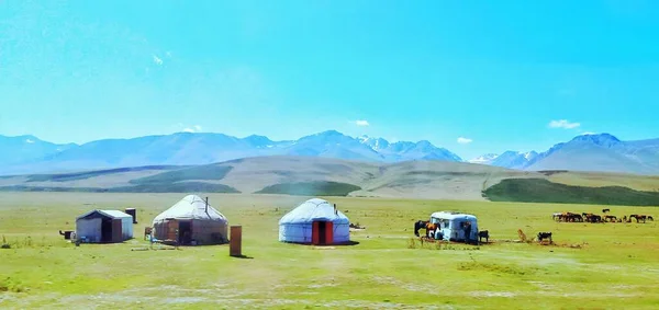 beautiful landscape with a mountain and a tent