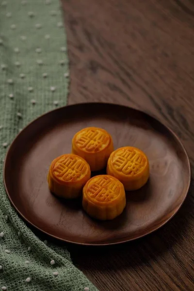 moon cake with caramel and nuts