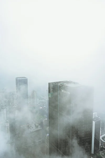 foggy morning fog in the city