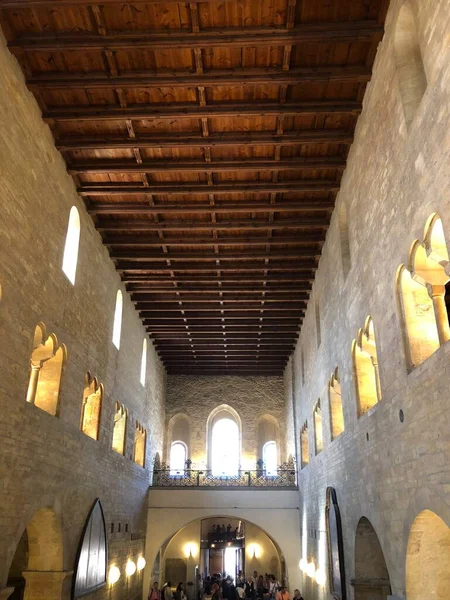 interior of the old church in the city of jerusalem, israel