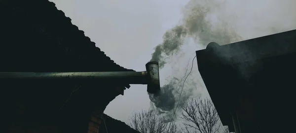 industrial factory, smoke and chimney