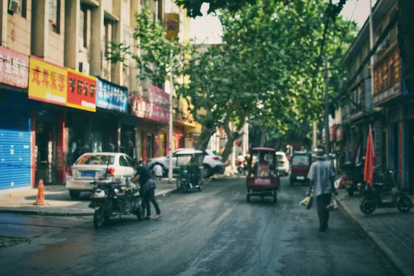 blurred background of street in the city