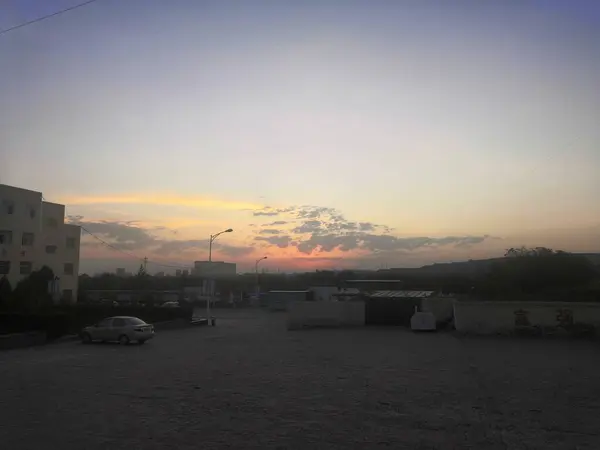 stock image sunset over the city