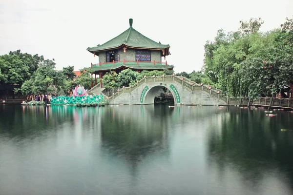 stock image the beautiful view of the city of the park in the morning