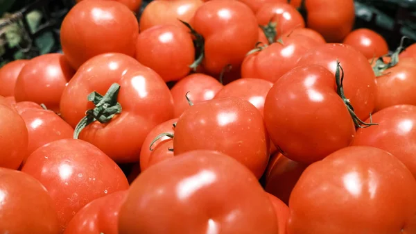 fresh tomatoes on a market