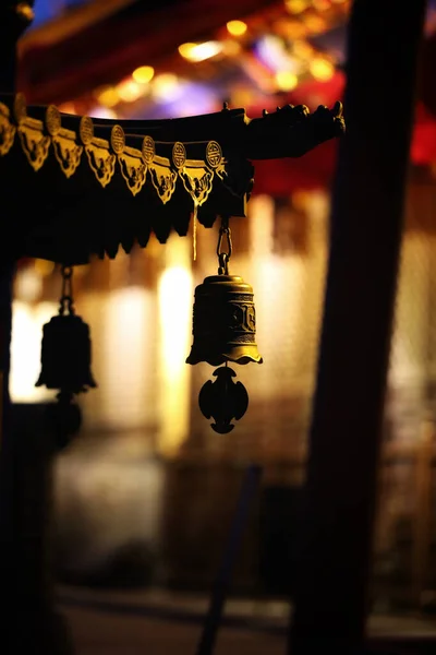 lantern hanging on a tree in the night