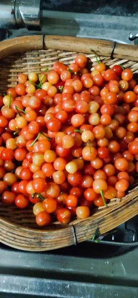 fresh red tomatoes in a market