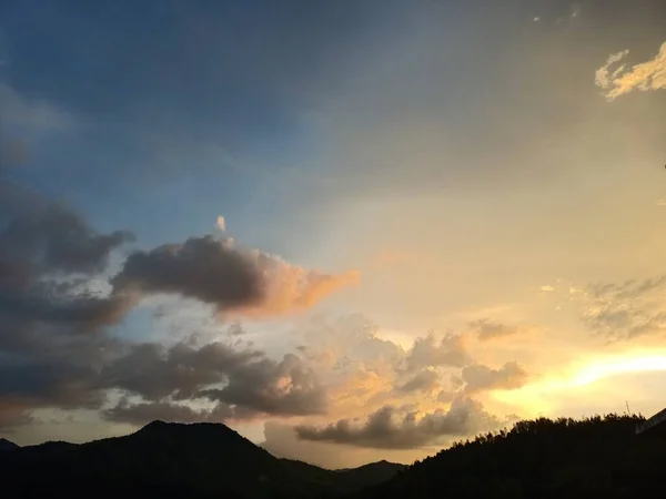 stock image beautiful sunset over the mountains