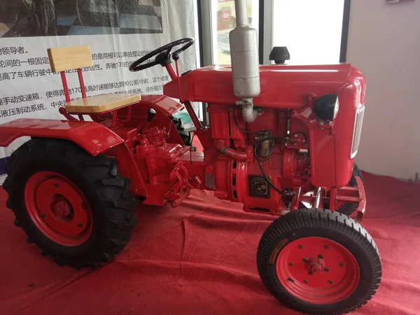 red tractor on the farm