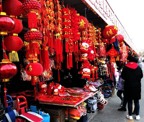 chinese new year decorations in the city