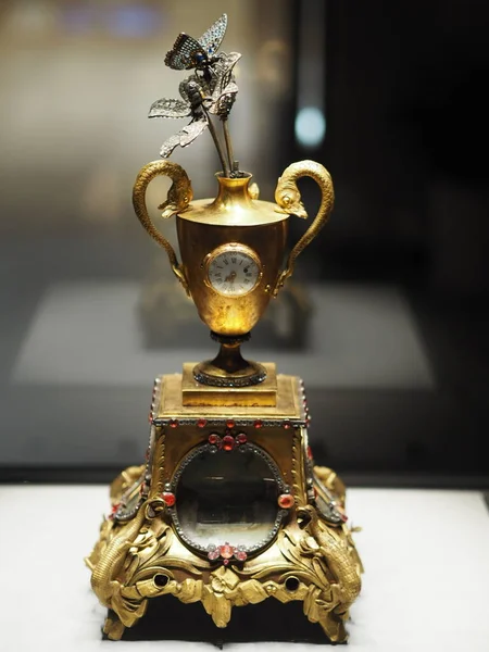 bronze gold trophy on a white background