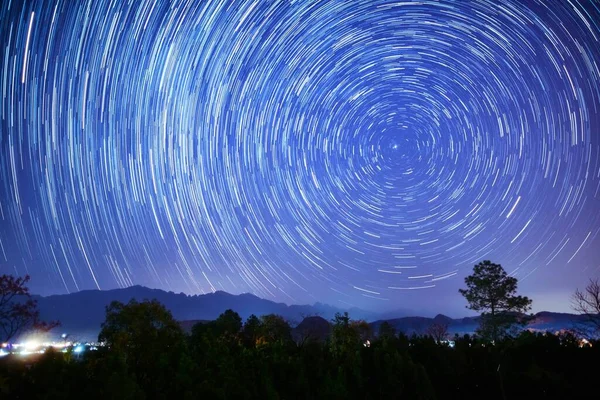 night sky with stars and moon