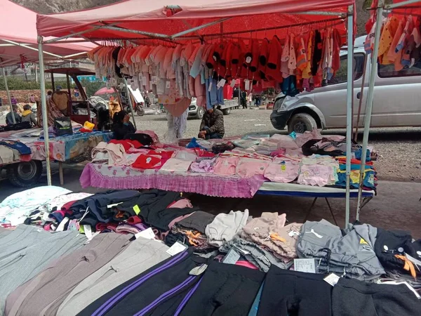 clothes for sale in the market