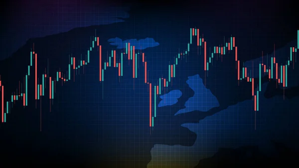 Abstrakcyjny Futurystyczny Tło Technologii Akcje Miesięczny Wykres Wzlotów — Wektor stockowy