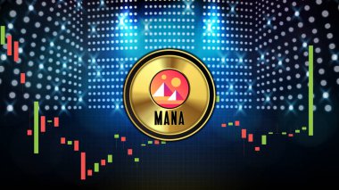 abstract futuristic technology background of Decentraland (MANA) Price graph Chart coin digital cryptocurrency clipart