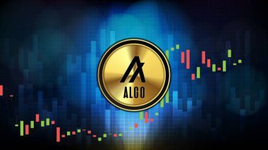 Algorand 'ın soyut geleceksel teknoloji arka planı (ALGO) Fiyat grafiği para dijital kripto para birimi