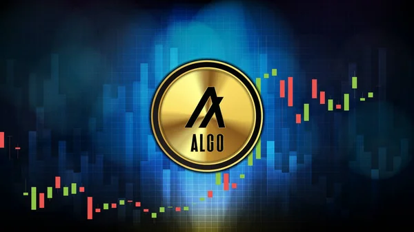 Algorand 'ın soyut geleceksel teknoloji arka planı (ALGO) Fiyat grafiği para dijital kripto para birimi
