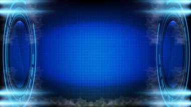 Mavi parlayan bilim kurgu teknolojisinin soyut fütüristik arka planı hud ui çerçeve