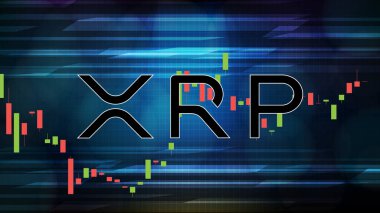 XRP Ripple Price grafik grafiğinin soyut fütüristik teknoloji arka planı dijital kripto para birimi