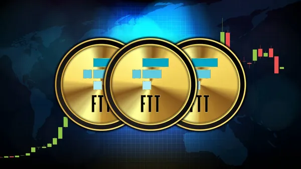FTX Token (FTT) Fiyat grafiği grafiği para dijital kripto para biriminin soyut geleceksel teknoloji arka planı