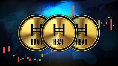 Hedera 'nın soyut geleceksel teknoloji arka planı (HBAR) Fiyat grafiği para dijital kripto para birimi