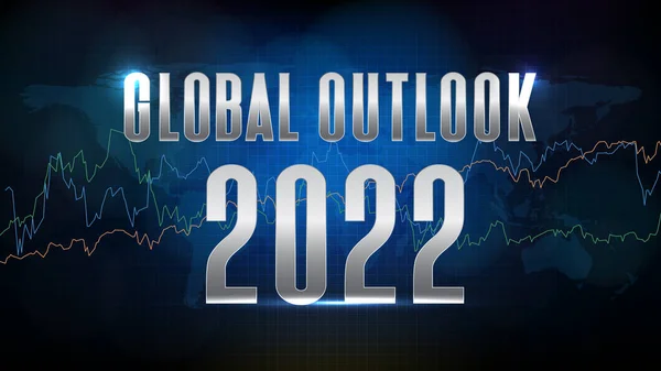 未来のテクノロジーの抽象的な背景 Global Outlook 2022 — ストックベクタ