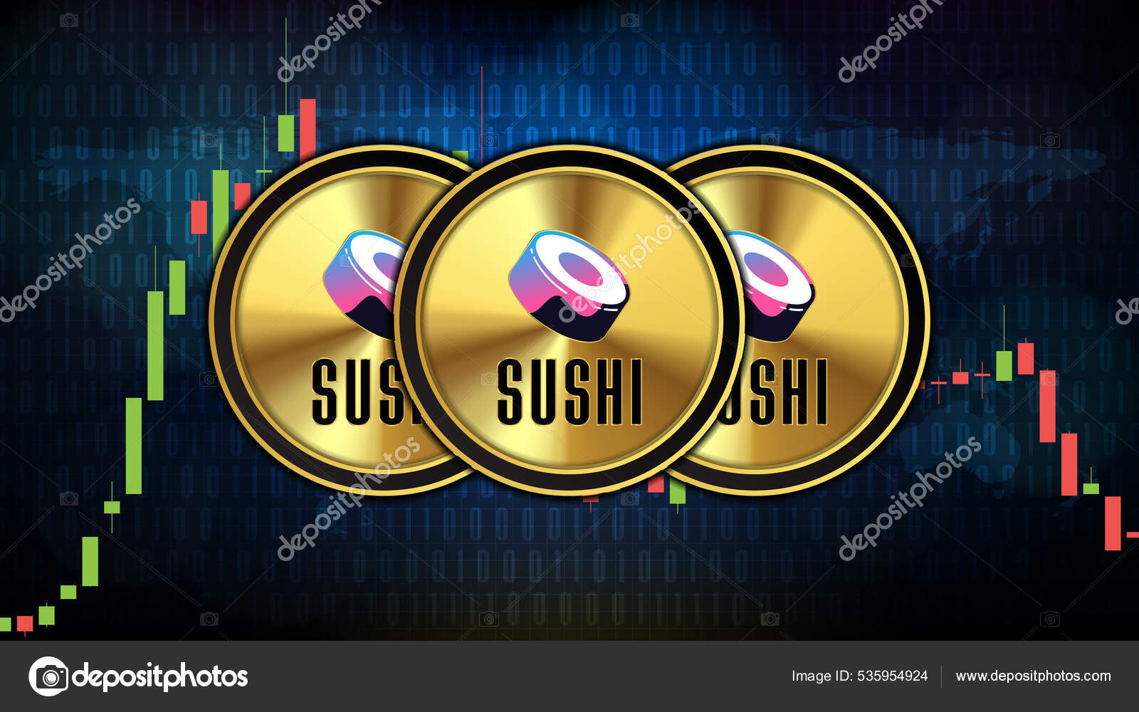 Abstract Futuristic Technology Background Sushiswap Sushi Price Graph Chart  Coin Stock Vector by ©moxumbic 535954924
