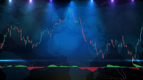 Macd Indikátor Műszaki Elemzési Grafikonjának Absztrakt Háttere — Stock Vector