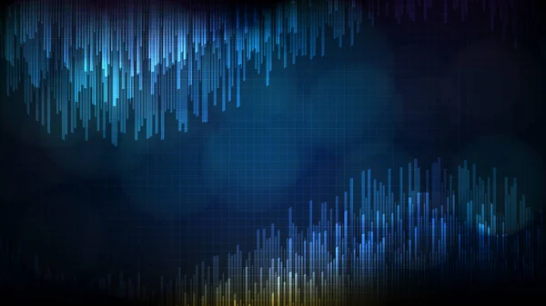 Abstract Futuristic Technology Background Blue Random Bar City Block Data — 图库矢量图片