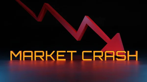 Market Crash Text Object Illustration Rendering — Stock Fotó