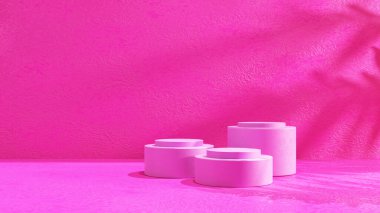 abstract background pink mockup for product presentation,3D illustration rendering
