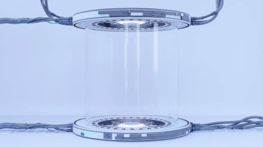 Sci Fi Modern Futuristik Hud ui güç podyumu sahnesinin soyut arkaplanı, 3D illüstrasyon