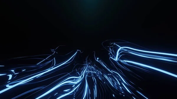 Elvont Háttér Sci Modern Futurisztikus Neon Vonal Kapcsolat Illusztráció Renderelés — Stock Fotó